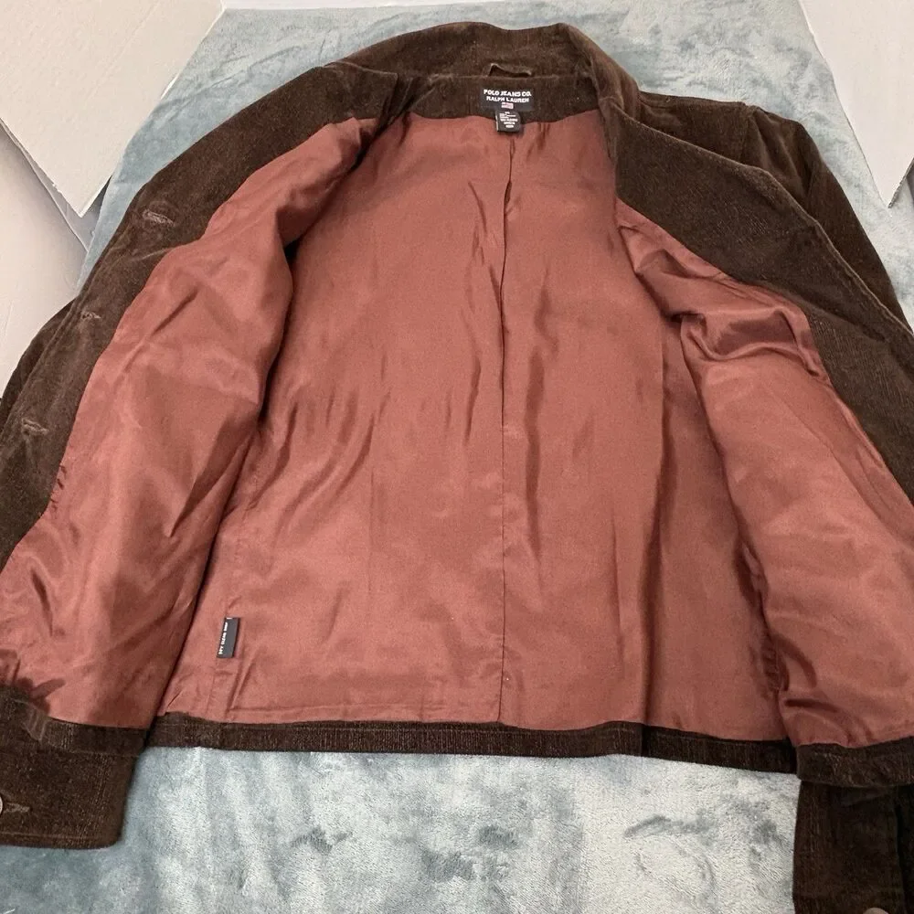 Vintage Polo Jeans Co Ralph Lauren Women’s Corduroy Blazer Size 10 Old Money 90s - Picture 9 of 11
